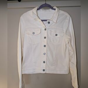 KUT from the Kloth white denim jacket Size XL